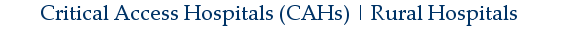 New England Critical Access Hospitals (CAH)/Rural Hospitals